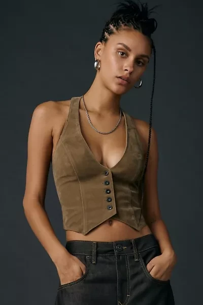 Silence + Noise Esme Cropped Halter Vest Top