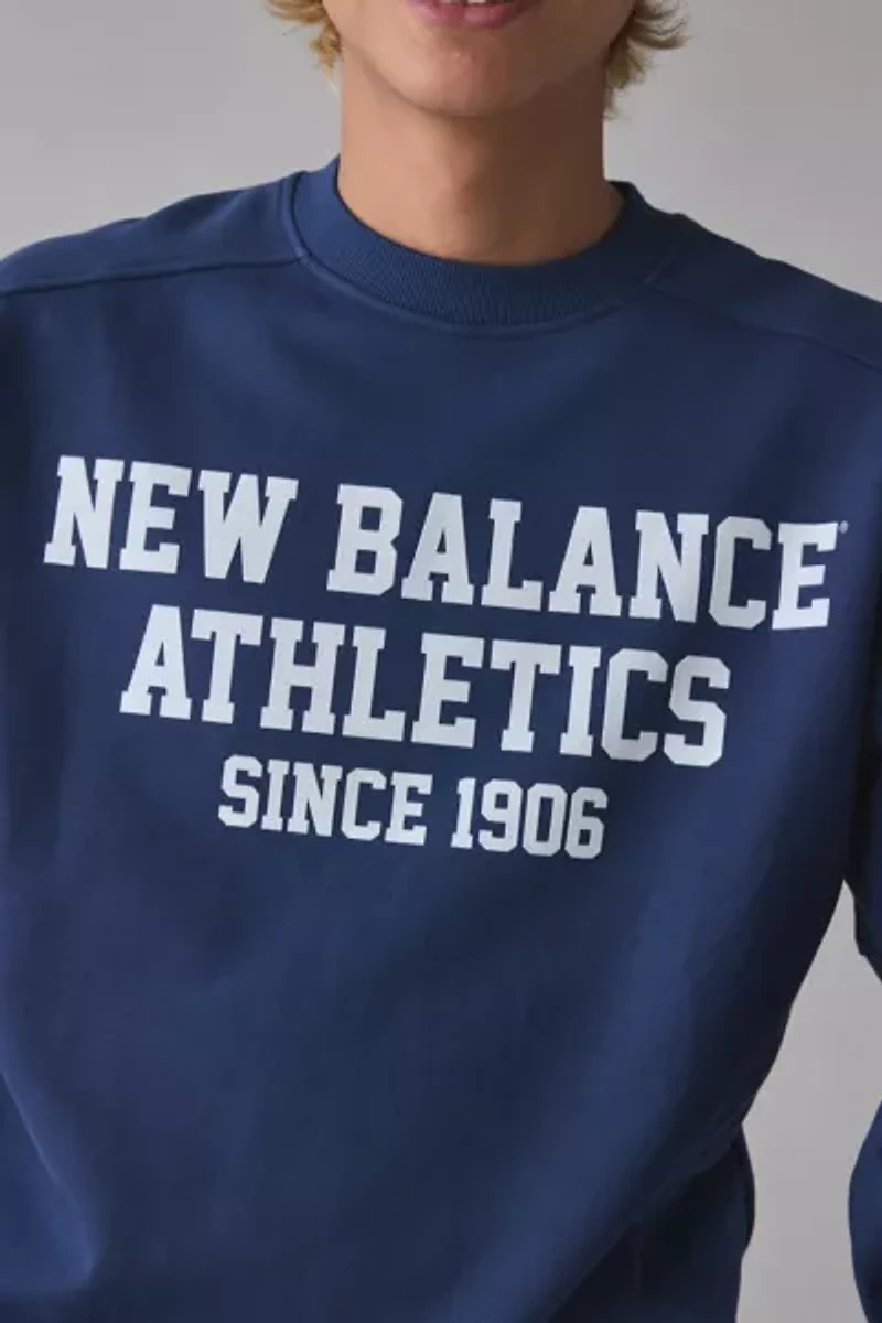 New Balance Varsity Logo French Terry Crew Neck Sweatshirt