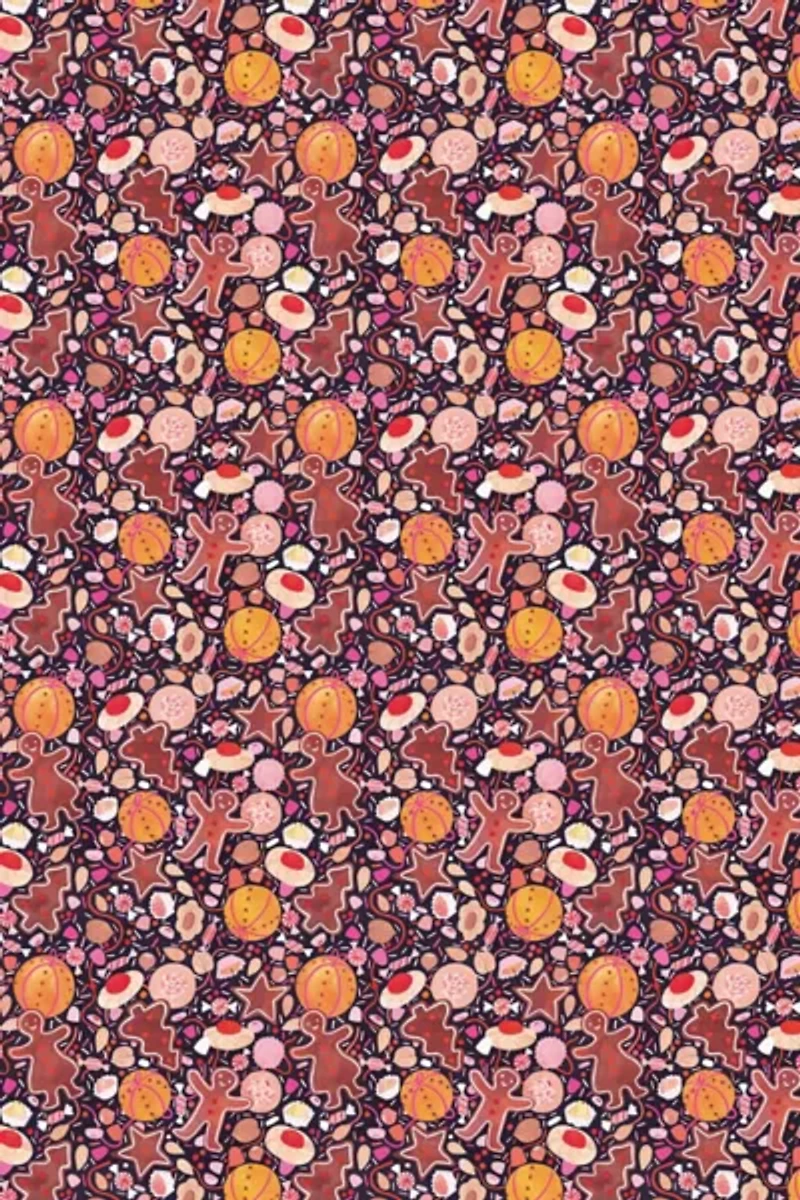 Red Cap Holiday Treats Wrapping Paper