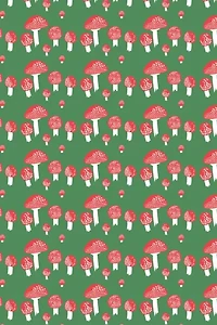 Red Cap Festive Mushrooms Wrapping Paper