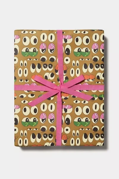 Red Cap Eyeballs Wrapping Paper