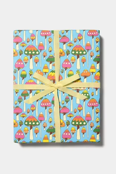 Red Cap Groovy Mushroom Wrapping Paper