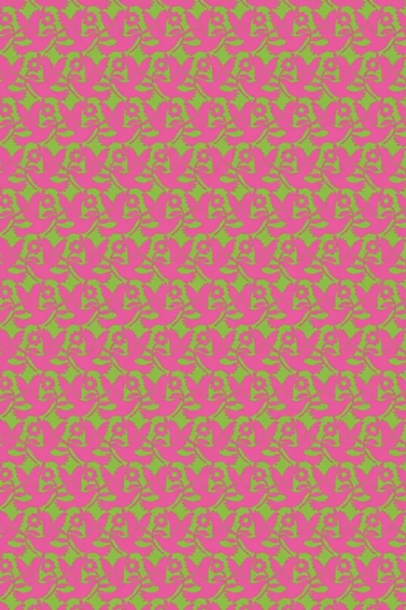 Red Cap Neon Doves Holiday Wrapping Paper