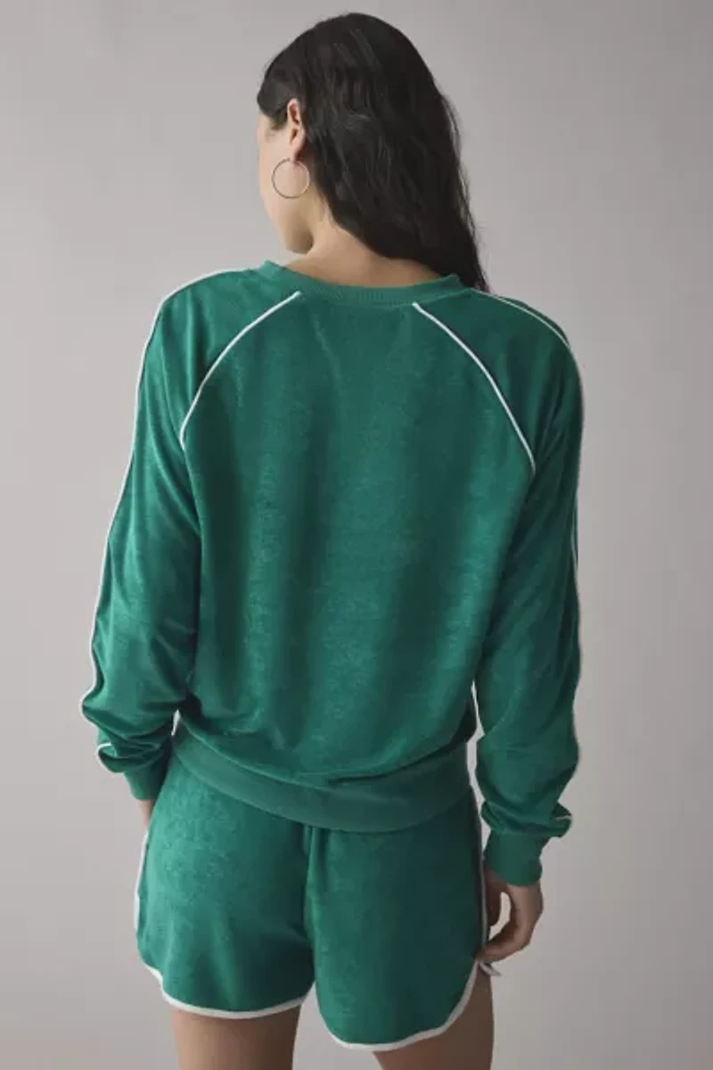 Beach Riot Greer Forrest Park Velour Crew Neck Sweatshirt