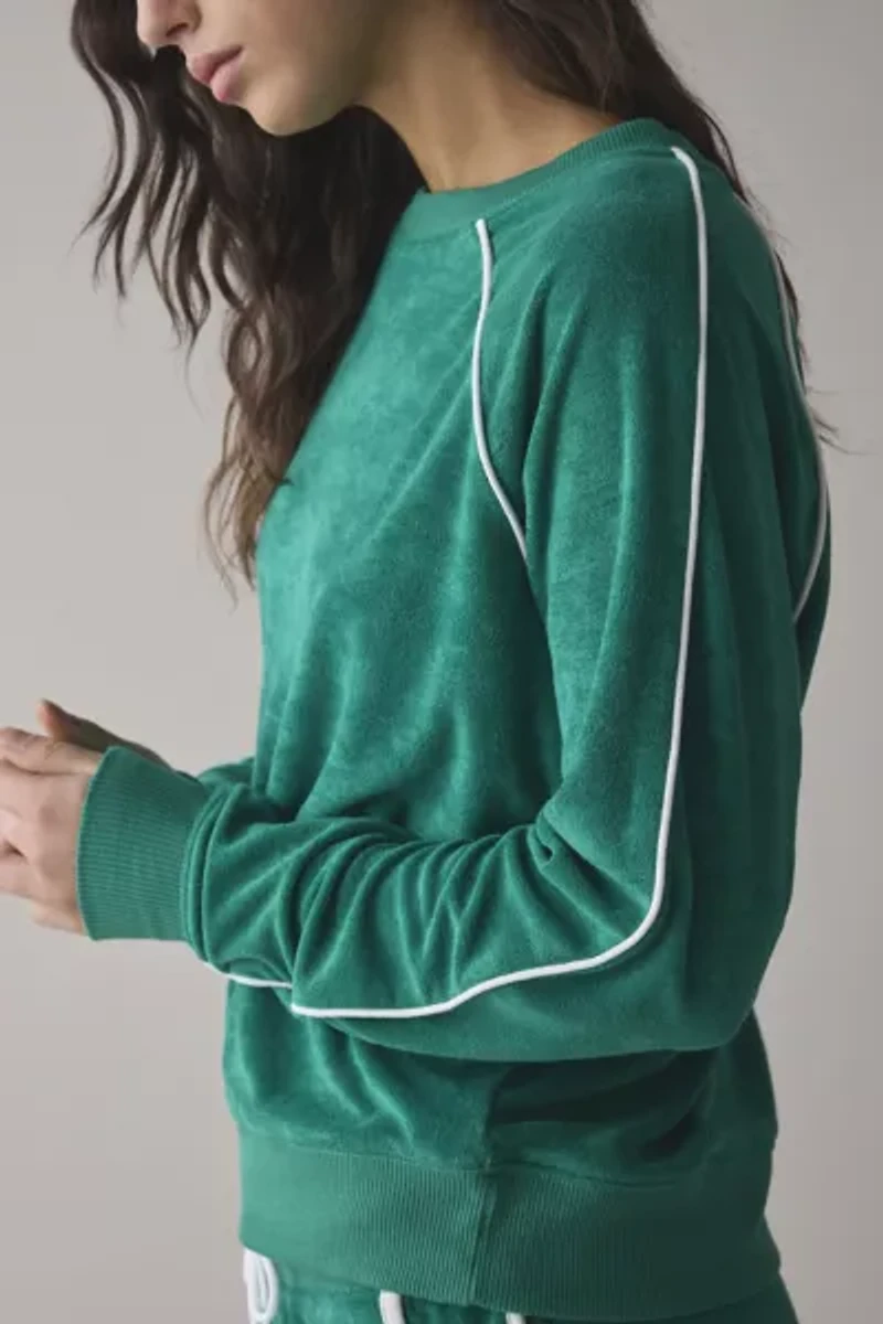 Beach Riot Greer Forrest Park Velour Crew Neck Sweatshirt