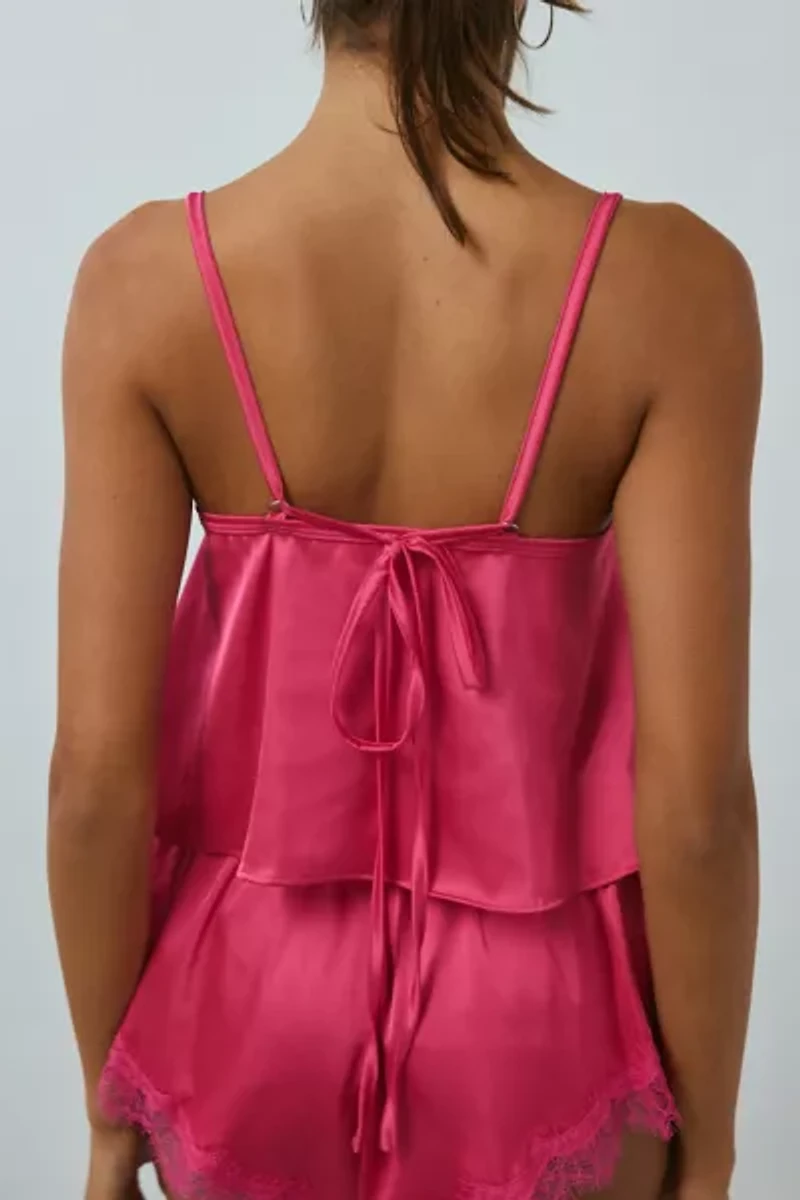 Kat The Label Sorrento Lace Trim Satin Cami