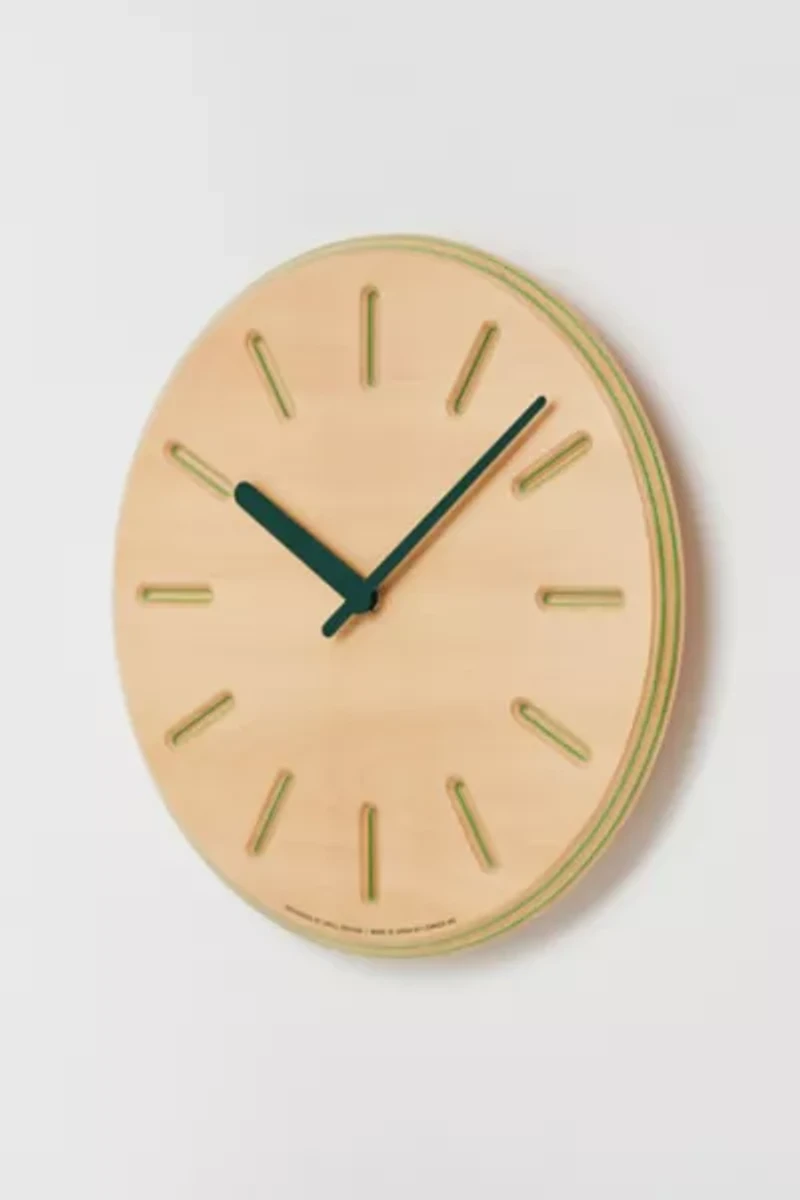 Lemnos Paper-Wood Line Wall Clock