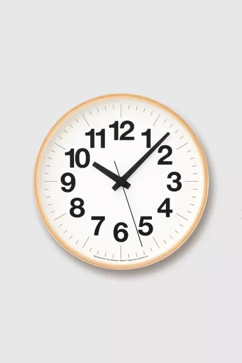 Lemnos Numbers Wooden Wall Clock