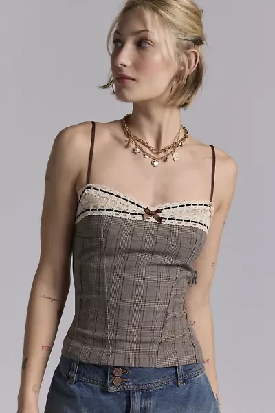 Kimchi Blue Lexi Lace Trim + Bow Detail Cami