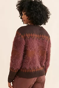 BDG Nordic Fuzzy Horse Cardigan
