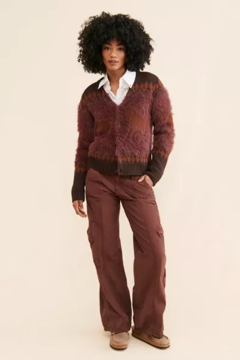 BDG Nordic Fuzzy Horse Cardigan