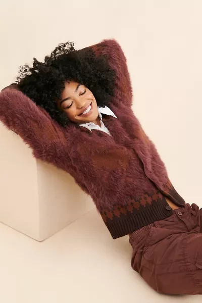 BDG Nordic Fuzzy Horse Cardigan