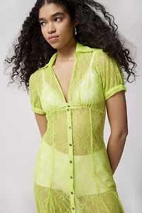 Connie Sheer Lace Midi Dress