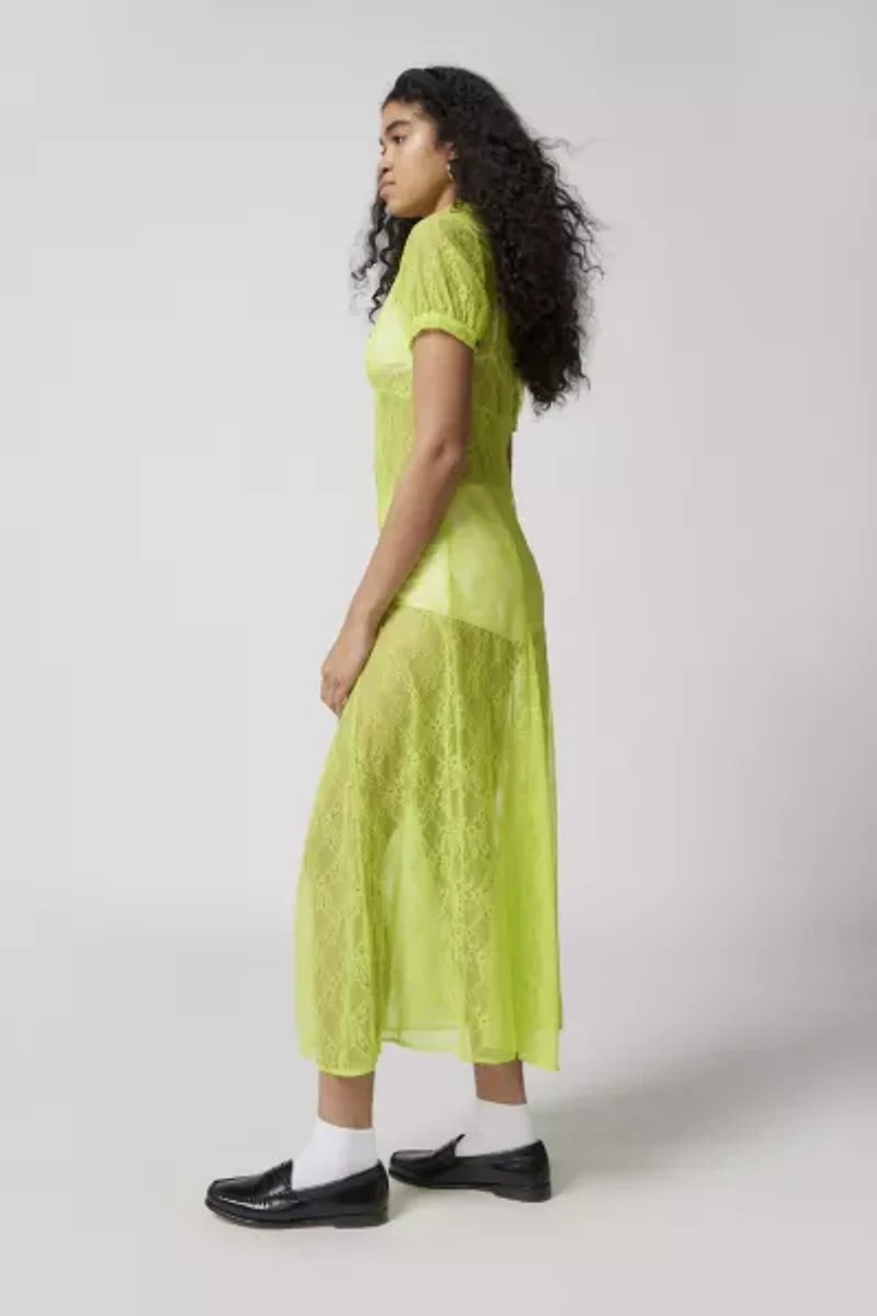 Connie Sheer Lace Midi Dress