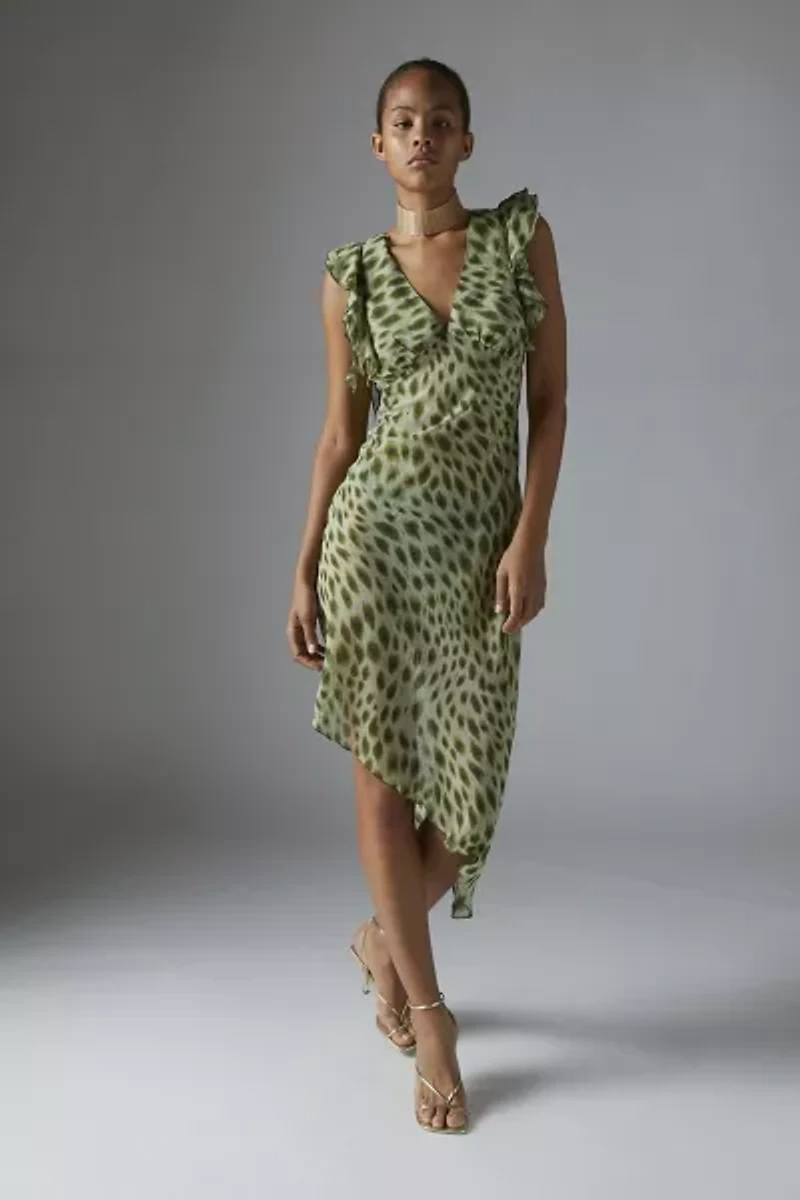 Devon Semi-Sheer Chiffon Midi Dress