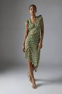 Devon Semi-Sheer Chiffon Midi Dress