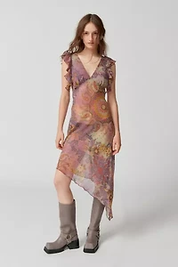 Devon Semi-Sheer Chiffon Midi Dress