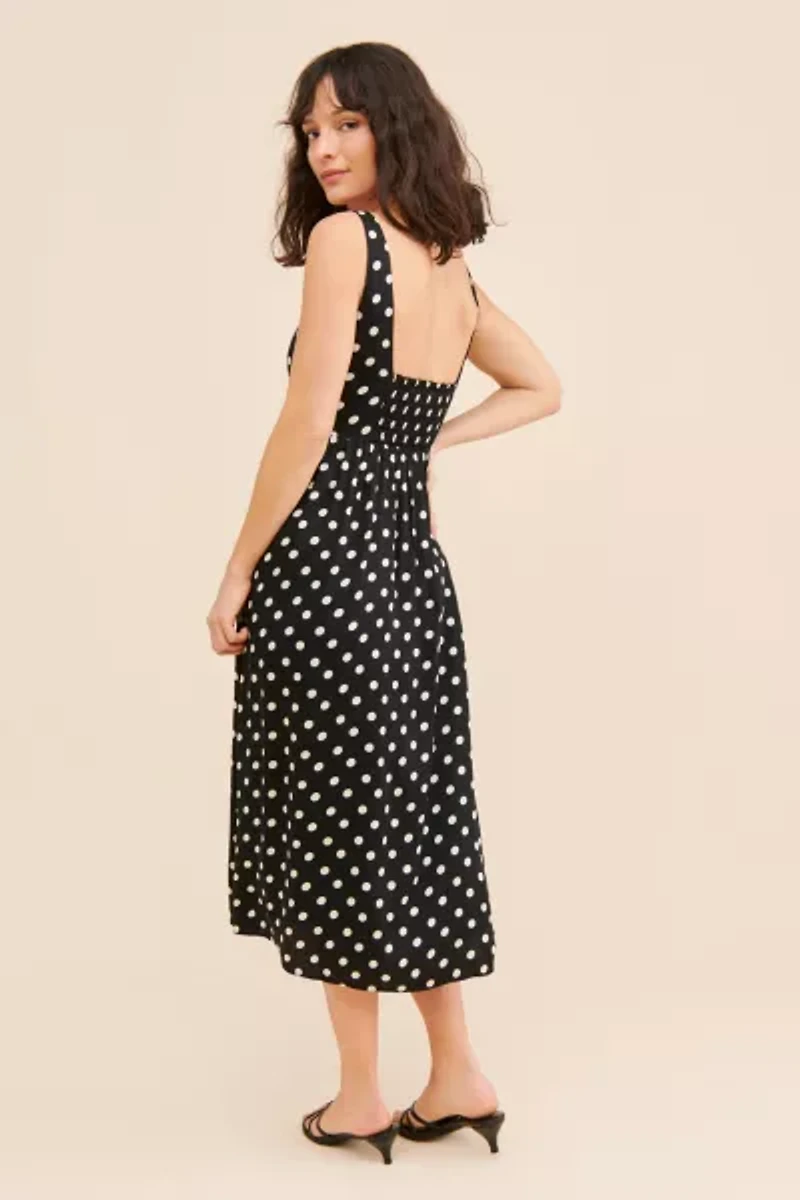 Lydia Polka Dot Midi Dress