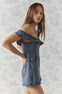 Jeena Denim Off-The-Shoulder Romper