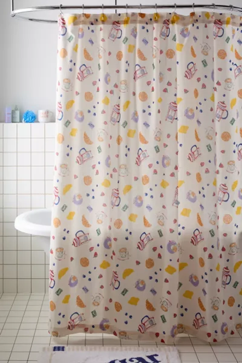 Breakfast Treats Patterned Shower Curtain