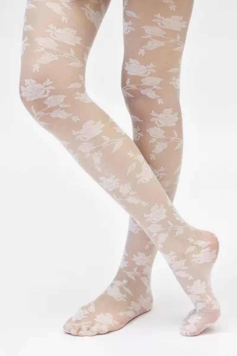 Rose Lace Sheer Tights