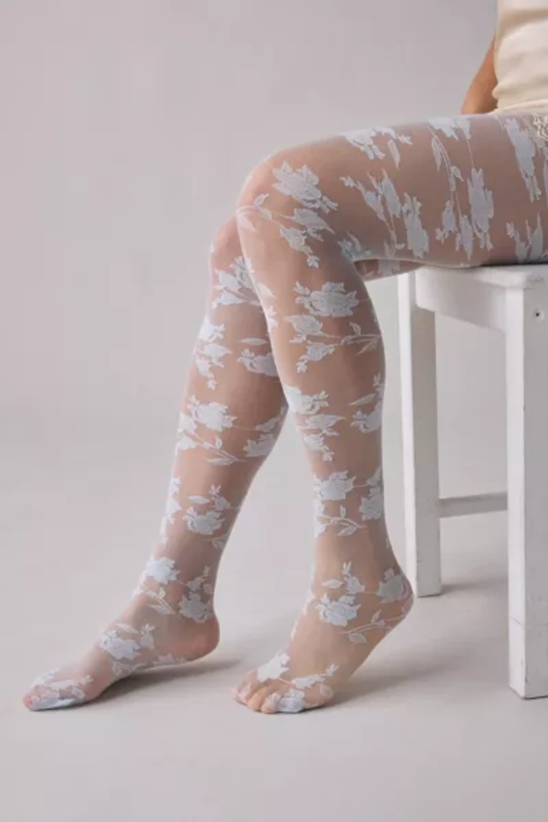 Rose Lace Sheer Tights