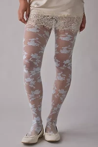 Rose Lace Sheer Tights