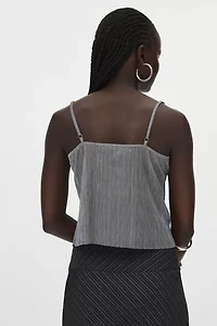 Silence + Noise Polly Plisse Split Front Flyaway Tank Top