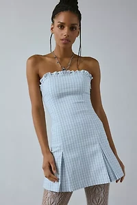 UO Margot Strapless Drop Waist Mini Dress