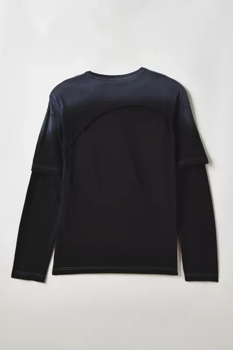 Diesel Hidden D Graphic Layered Long Sleeve Tee