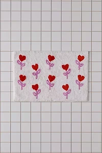 Heart Flower Tufted Cotton Bath Mat