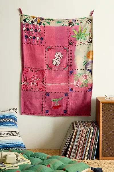 ReMADE By UO Remnants Embroidered Kantha Tapestry