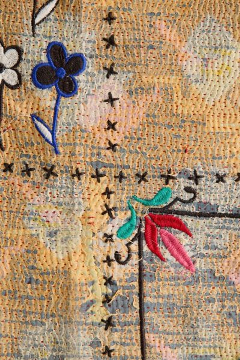 ReMADE By UO Remnants Embroidered Kantha Tapestry