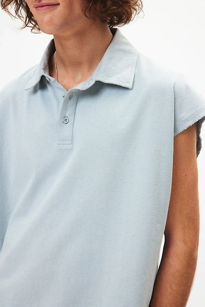 BDG Cutoff Raw Hem Polo Shirt