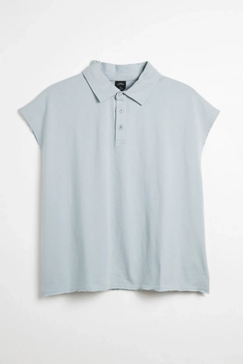 BDG Cutoff Raw Hem Polo Shirt