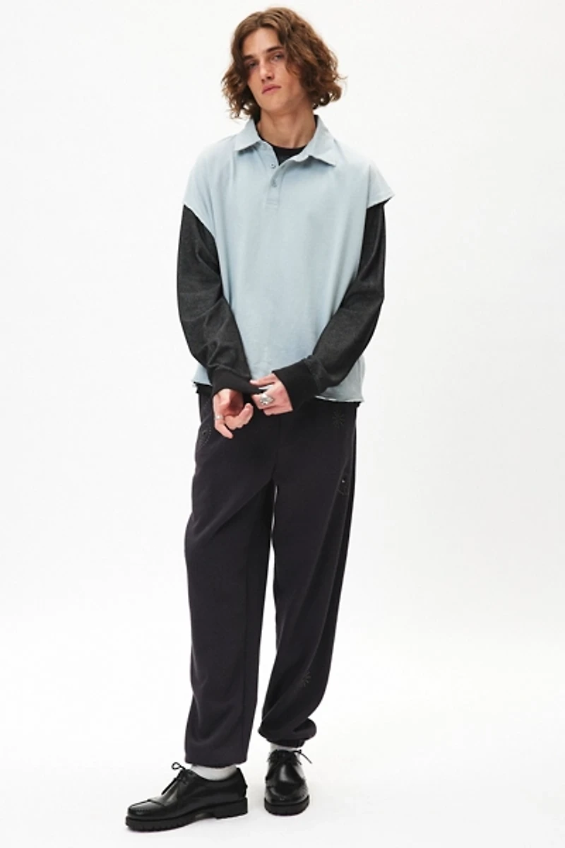 BDG Cutoff Raw Hem Polo Shirt