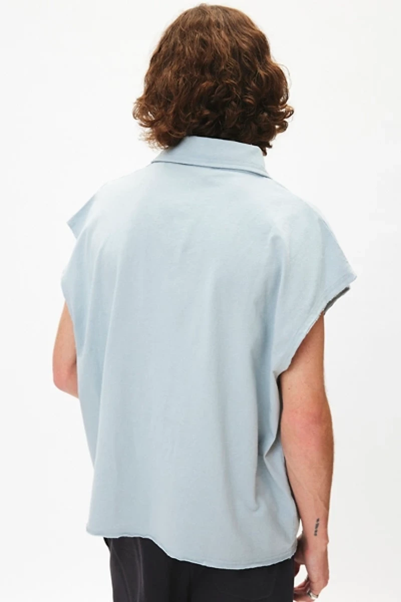 BDG Cutoff Raw Hem Polo Shirt