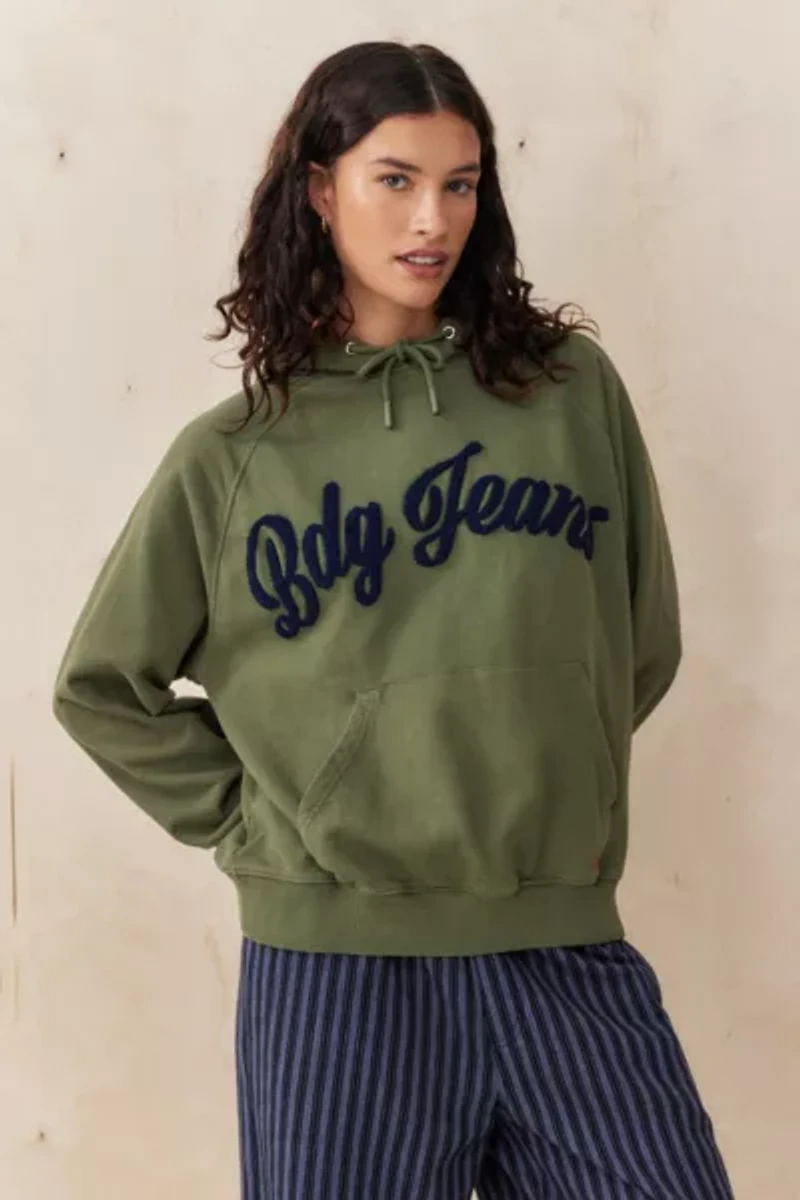 BDG Script Applique Hoodie Sweatshirt