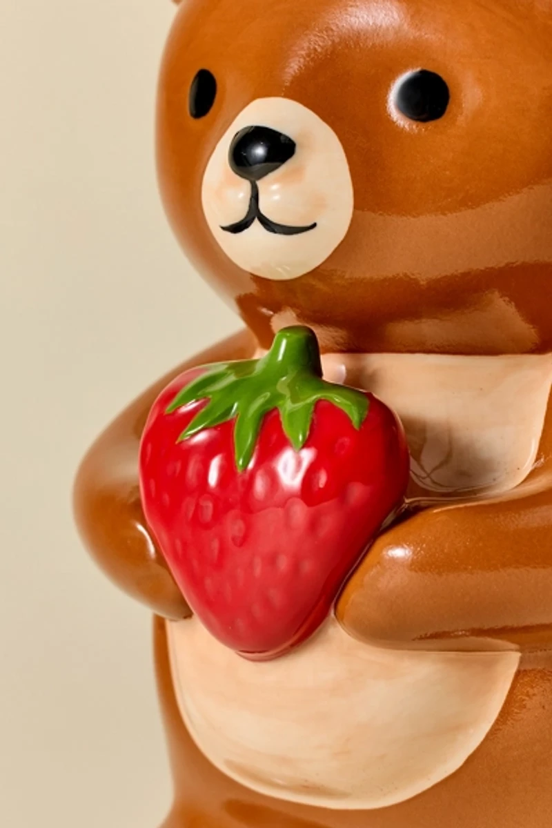 Teddy Bear Ceramic Utensil Holder