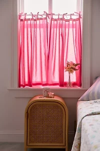 Skinny Tie Top Solid Café Curtain Set