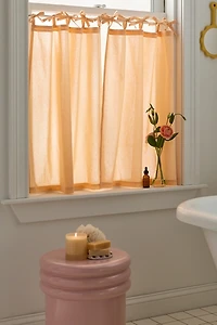 Skinny Tie Top Solid Café Curtain Set