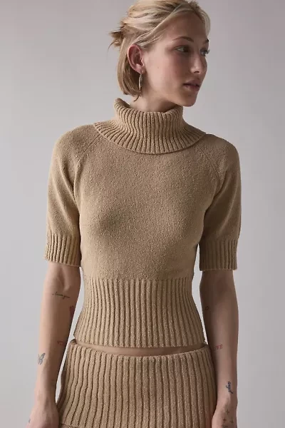 House Of Sunny Courtney Towelling Rollneck Sweater