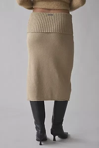 House Of Sunny Courtney Towelling Foldiver Knit Midi Skirt
