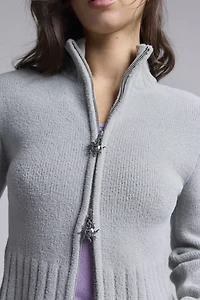 House Of Sunny Chunky Rib Peggy Zip-Up Cardigan