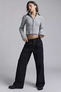 House Of Sunny Chunky Rib Peggy Zip-Up Cardigan