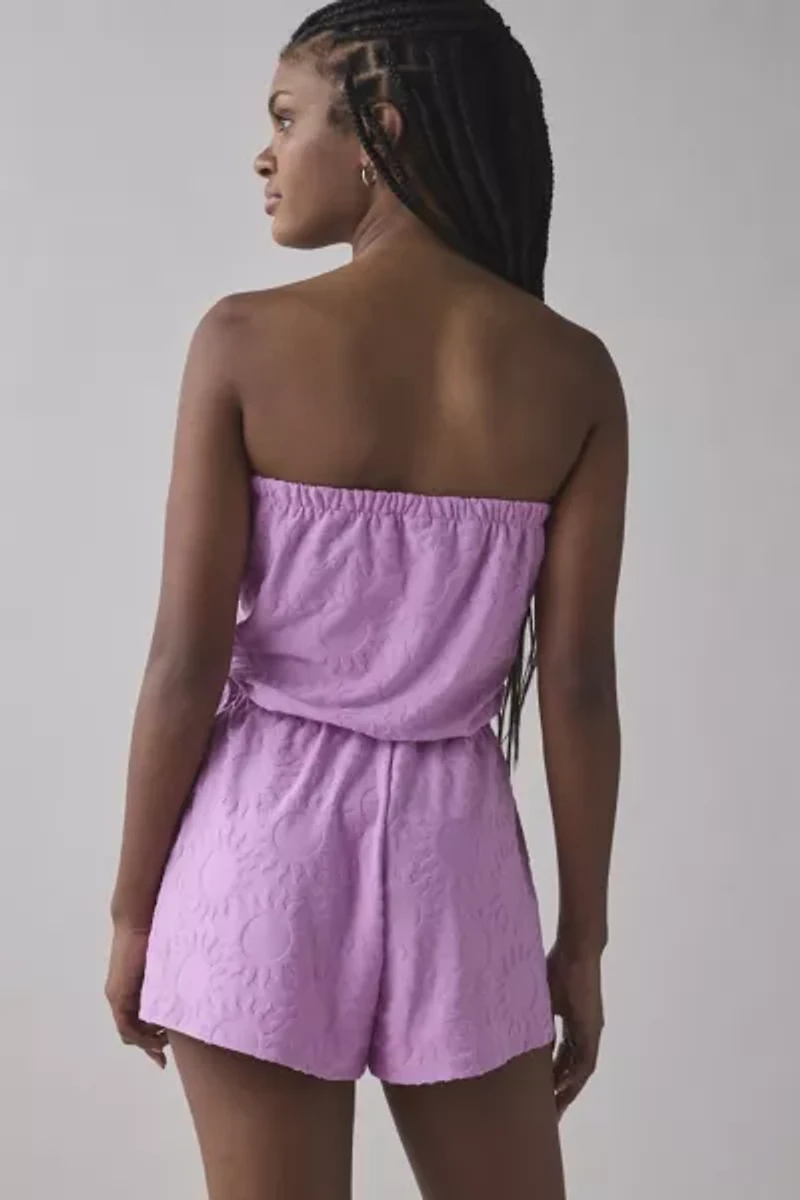 Roxy Special Feeling Strapless Terry Cloth Cover-Up Romper
