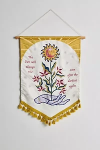 Sun Embroidered Wall Hanging