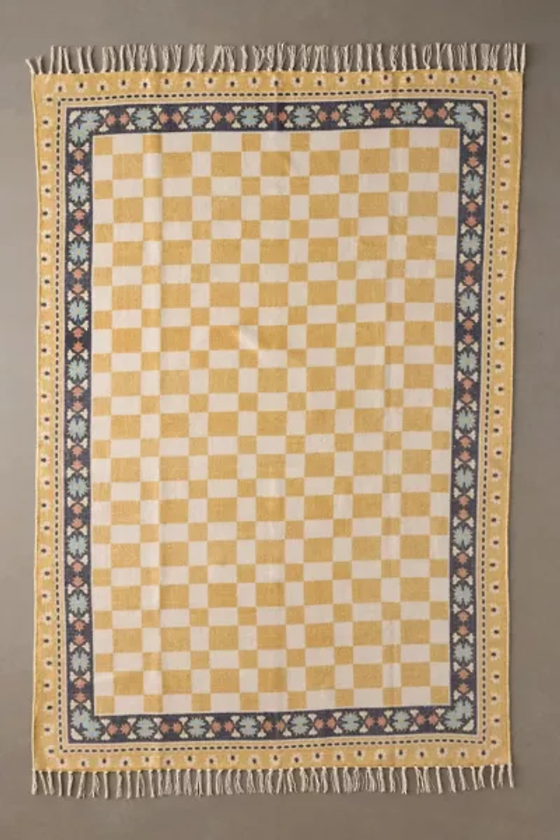 Birdie Checkerboard Brushed Rug