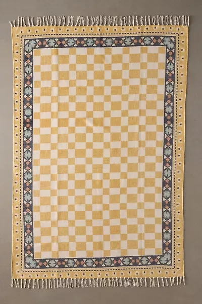 Birdie Checkerboard Brushed Rug