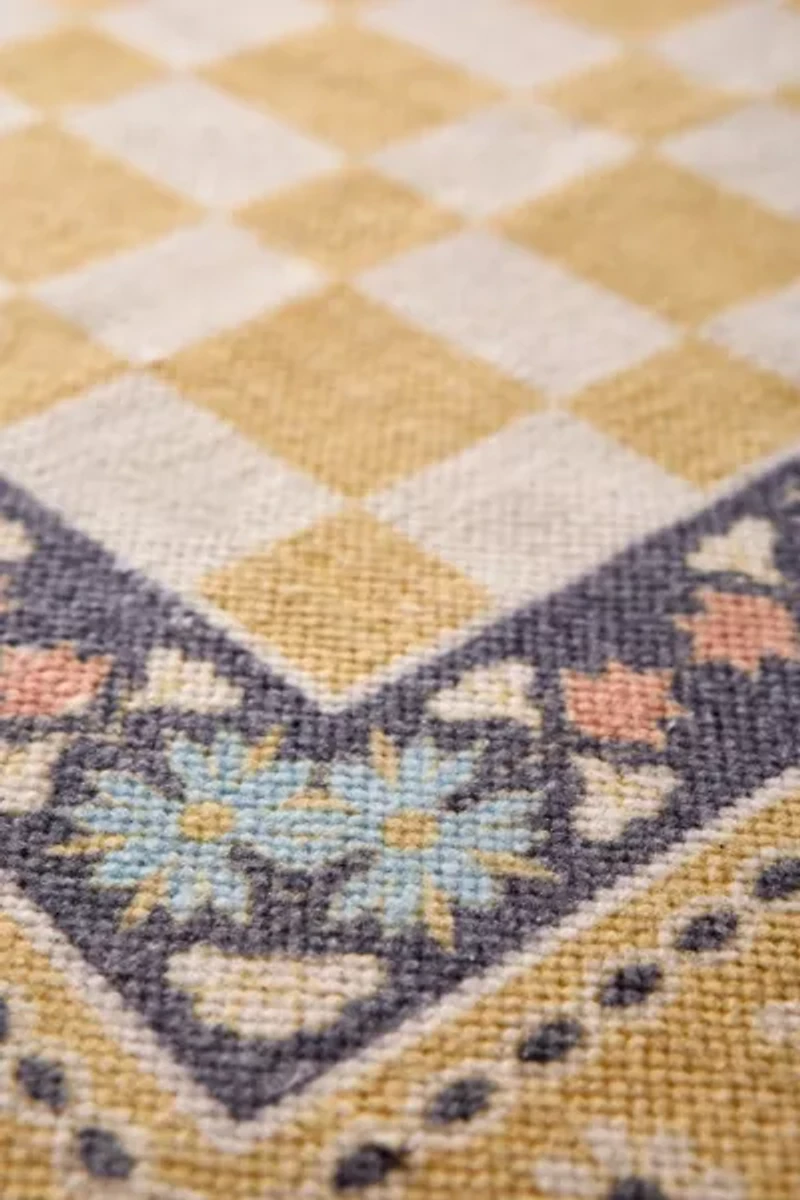 Birdie Checkerboard Brushed Rug